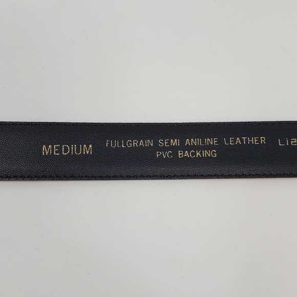 VINTAGE LIZ CLAIBORNE ACCESSORIES PINK LEATHER BELT BRASS LEATHER BUCKLE WOMEN - Picture 5 of 14